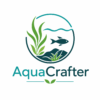 Minimalist blue aquarium plant symbol in #1565c0 on a white background.