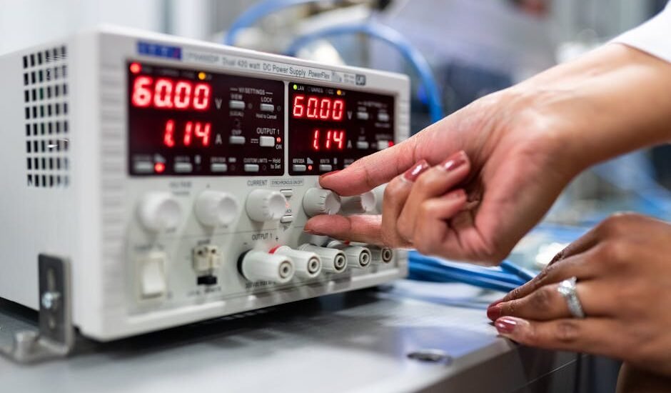 Person adjusting a digital controller with display, illustrating how aquarium heaters with controllers are set up