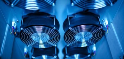 best aquarium cooling fans — Close-up of cooling fans in a server room, showcasing technology and efficiency.
